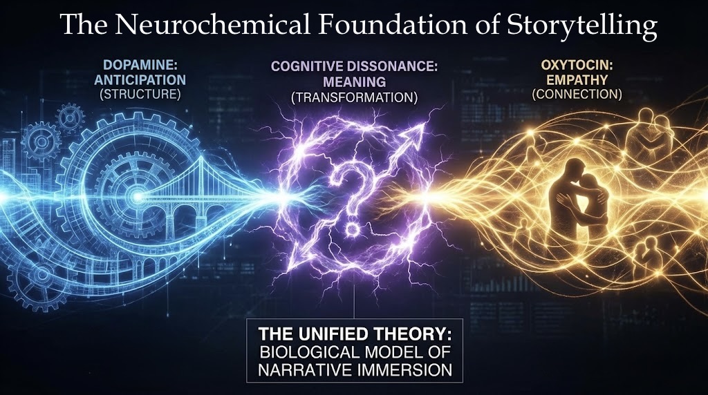 Dopamine, Oxytocin, Cognitive Dissonance: The Neurochemical Foundation of Storytelling