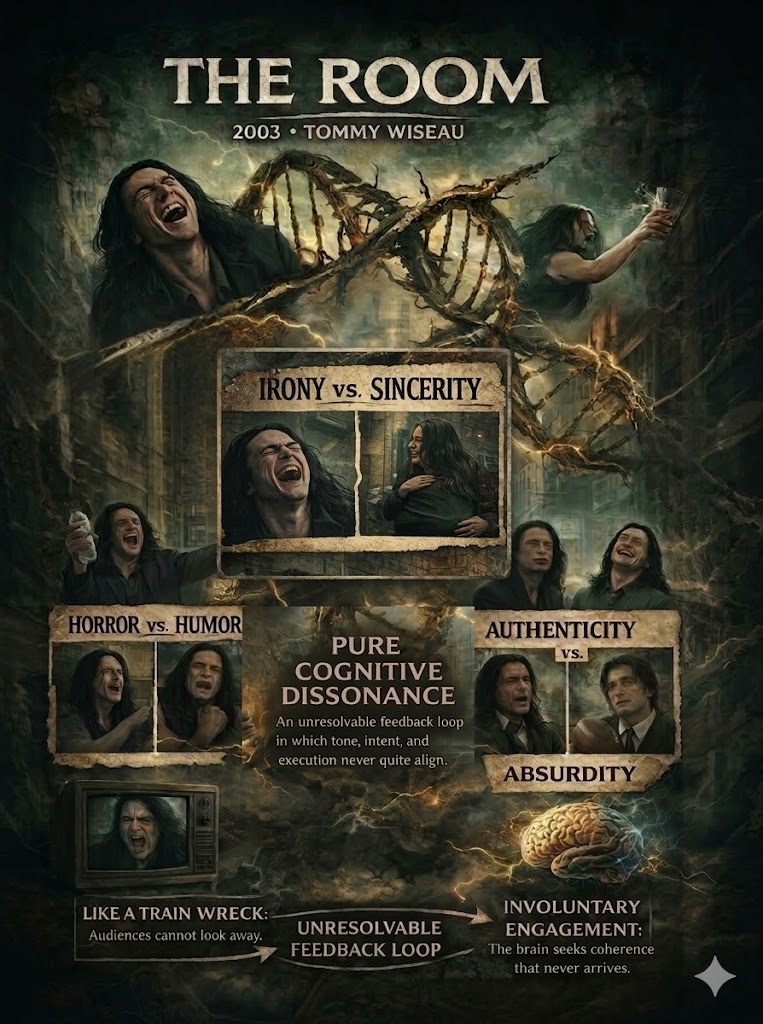 The Room, by Tommy Wiseau as pure Cognitive Dissonance